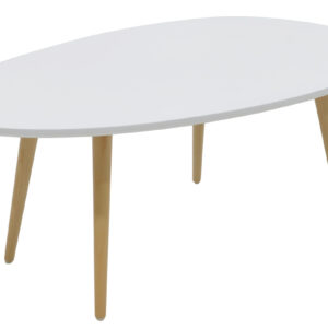 058-000007 Τραπέζι σαλονιού HAMILTON pakoworld χρώμα λευκό-φυσικό 98x60x38εκ