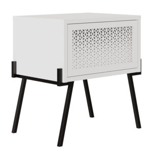 119-001113 Κομοδίνο Hamer pakoworld μαύρο-λευκό 48x34x51εκ