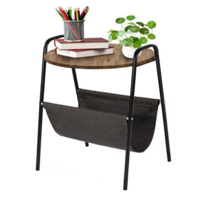 120-000204 Βοηθητικό τραπέζι σαλονιού Casper pakoworld μαύρο-καρυδί 40x43x60εκ