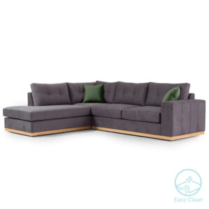 168-000004 Γωνιακός καναπές δεξιά γωνία Boston pakoworld ύφασμα ανθρακί-κυπαρισσί 280x225x90εκ