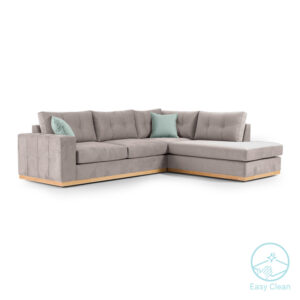 168-000021 Γωνιακός καναπές αριστερή γωνία Boston pakoworld ύφασμα elephant-ciel 280x225x90εκ