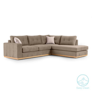 168-000023 Γωνιακός καναπές αριστερή γωνία Boston pakoworld ύφασμα mocha-cream 280x225x90εκ