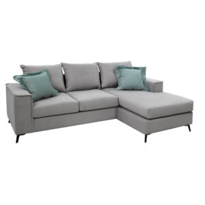 168-000039 Γωνιακός καναπές Fabulous pakoworld αναστρέψιμος ύφασμα elephant-ciel 240x165x95εκ