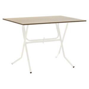 243-000053 Τραπέζι Liam pakoworld πτυσσόμενο σταχτί-πόδι εκρού 100x60x75εκ