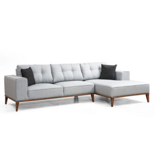 071-001125 Γωνιακός καναπές PWF-0504 pakoworld αριστερή γωνία ύφασμα γκρι-καρυδί 288x160x85εκ