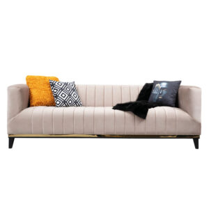 071-001349 Καναπές 3θέσιος PWF-0570 pakoworld ύφασμα μπεζ 222x89x75εκ