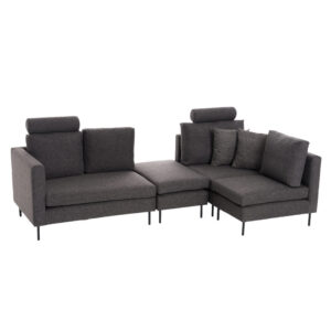 071-001375 Πολυμορφικός καναπές PWF-0590 pakoworld ύφασμα ανθρακί 121x88x84εκ