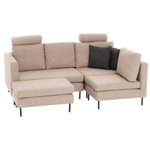 071-001376 Πολυμορφικός καναπές PWF-0590 pakoworld ύφασμα κρεμ 121x88x84εκ