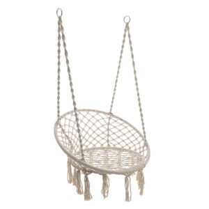 115-001852 Αιώρα-κούνια κάθισμα Aura pakoworld σχοινί εκρού 60x80x135εκ