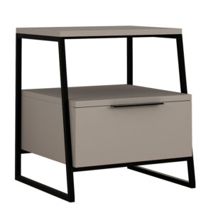 119-001164 Κομοδίνο Johana pakoworld μαύρο-μόκα 45x40x50εκ