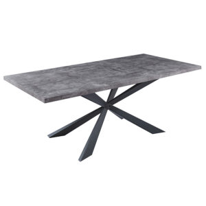 128-000030 Τραπέζι Karen pakoworld MDF γκρι cement-μαύρο 200x100x75εκ