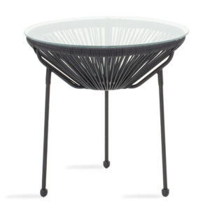 130-000026 Τραπέζι Acapulco pakoworld μέταλλο-pe μαύρο Φ50x50εκ