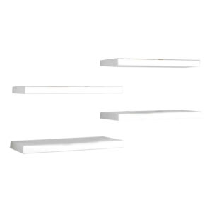 197-000091 Ραφιέρα τοίχου Brian pakoworld 4 τεμαχίων λευκό 60x15x1.8εκ