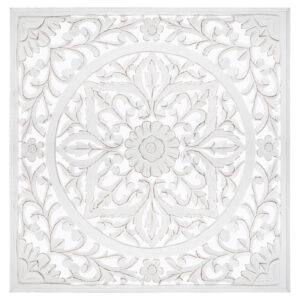 199-000474 Διακοσμητικό τοίχου Fanny pakoworld MDF λευκό 90.5x90.5εκ