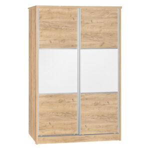 249-000023 Ντουλάπα ρούχων Griffin pakoworld δίφυλλη με συρόμενες πόρτες χρώμα φυσικό 121x56.5x180.5εκ